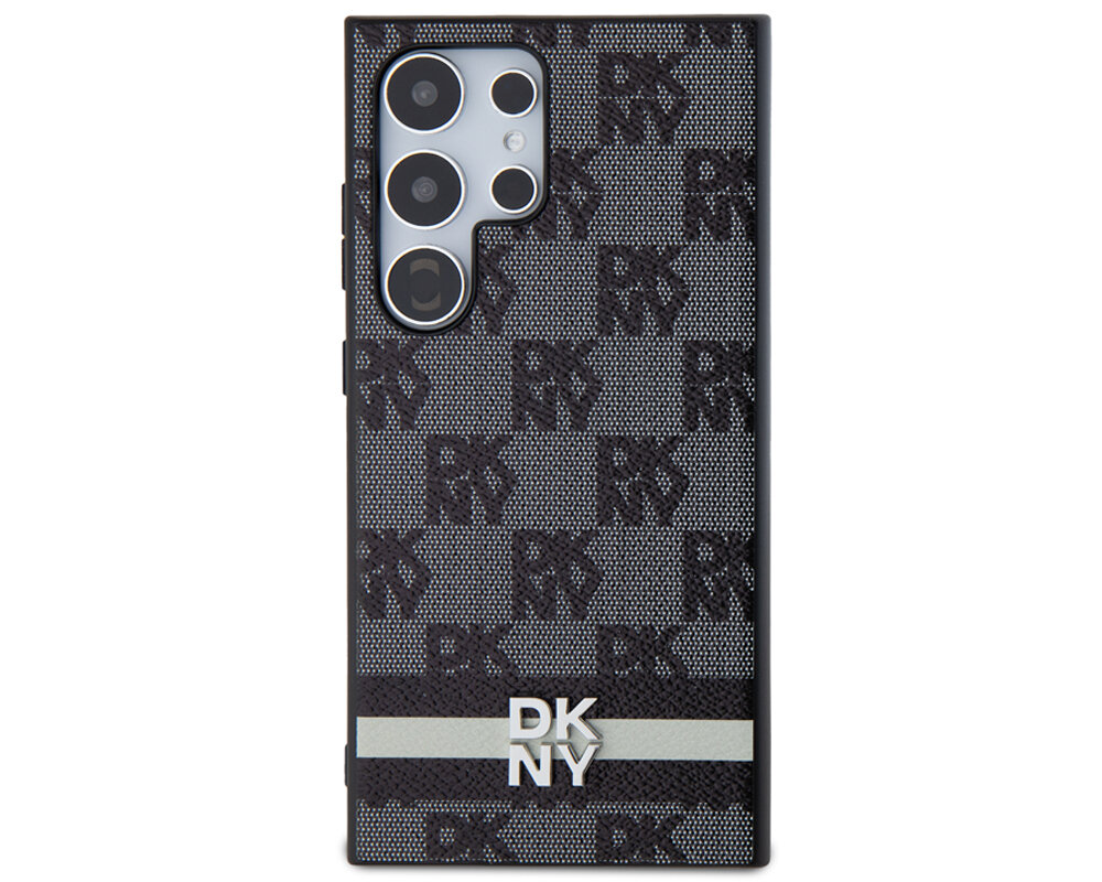 Etui DKNY Leather Checkered Mono Pattern & Printed Stripes do Apple iPhone trwale materialy tpu pc poliweglan niezawodny