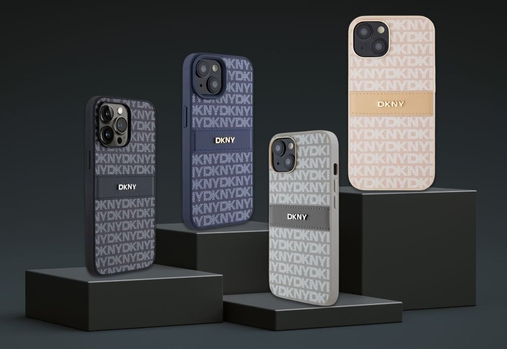 Etui DKNY Leather Mono Stripe & Metal Logo unikalny wyrazisty nowoczesny dynamiczny