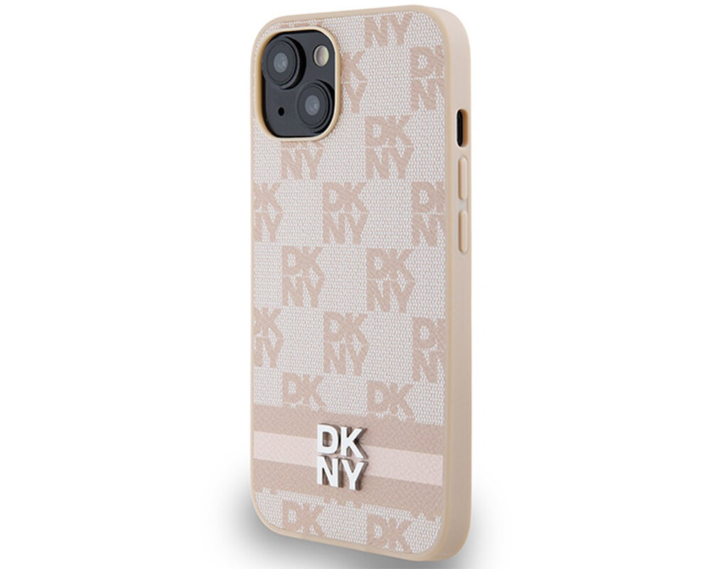 Etui DKNY Leather Checkered Mono Pattern & Printed Stripes do Apple iPhone etui ochrona dkny licencjaunikalny wyrazisty nowoczesny dynamiczny