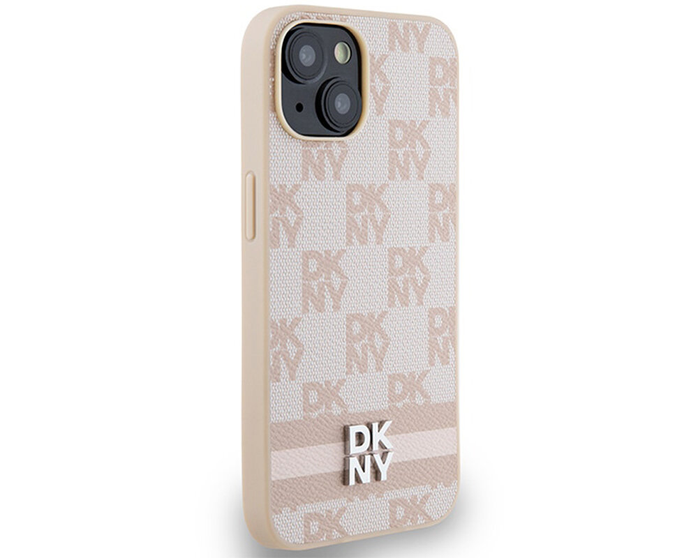 Etui DKNY Leather Checkered Mono Pattern & Printed Stripes do Apple iPhone trwale materialy tpu pc poliweglan niezawodny