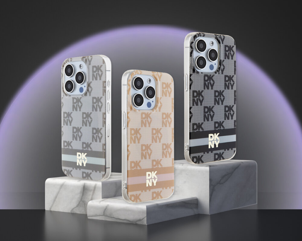 Etui DKNY Hardcase IML Checkered Mono Pattern & Printed Stripes unikalny wyrazisty dynamiczny