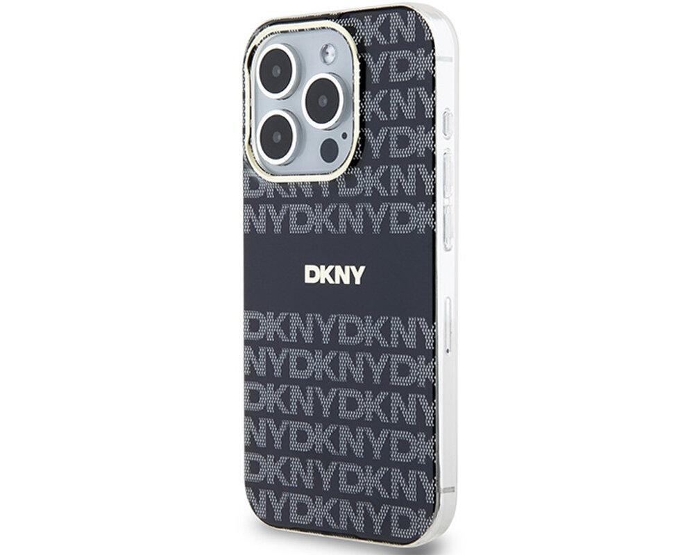 Etui DKNY IML Mono & Stripe MagSafe do Apple iPhone unikalny wyrazisty ochrona etui inicjaly motyw dynamiczny