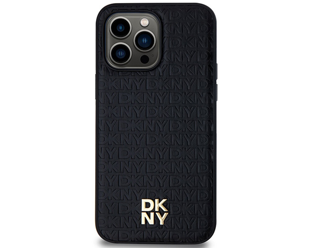 Etui DKNY Hardcase Leather Pattern Metal Logo do Apple iPhone 14 Pro Czarny olsniewajacy idealnie przylega wyrozniajacy sie wygoda chroni