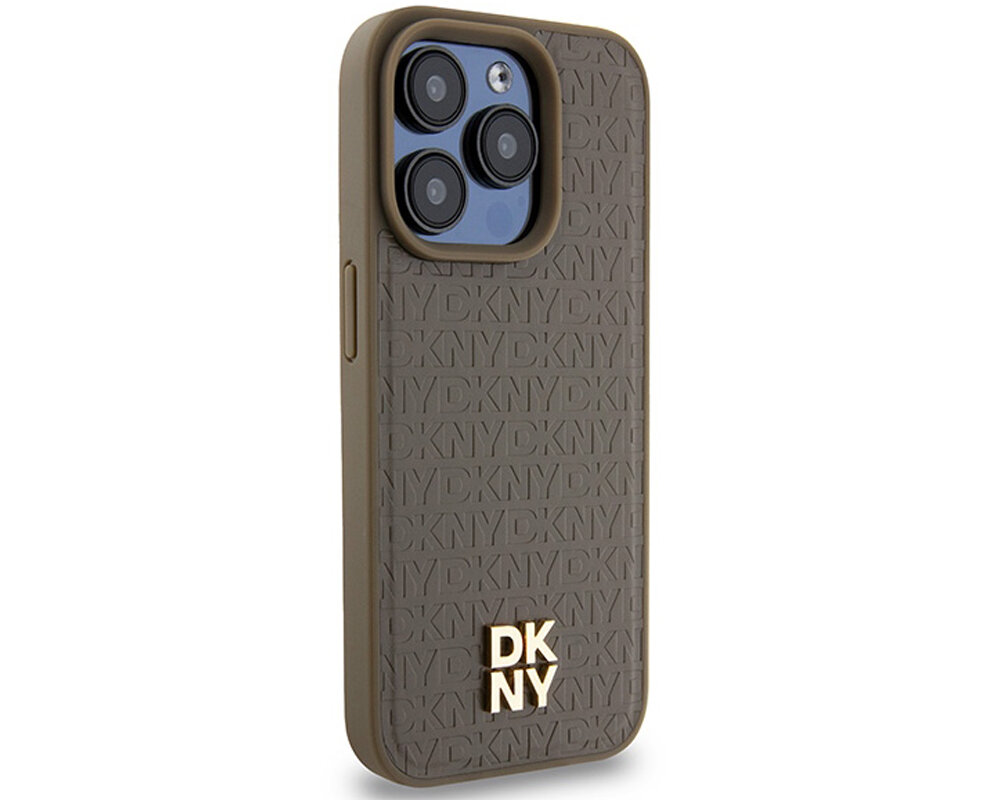 Etui DKNY Leather Pattern Metal Logo MagSafe trwale materialy tpu pc poliweglan niezawodny