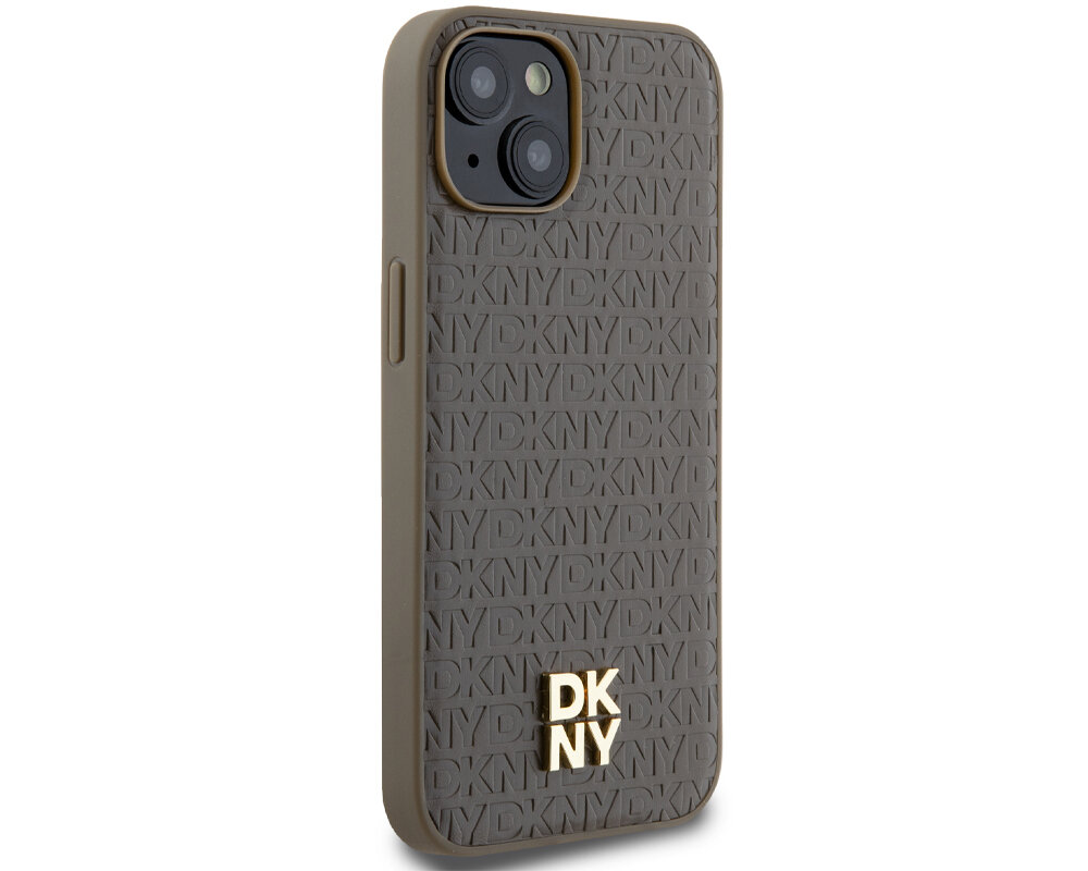 Etui DKNY Leather Pattern Metal Logo MagSafe trwale materialy tpu pc poliweglan niezawodny