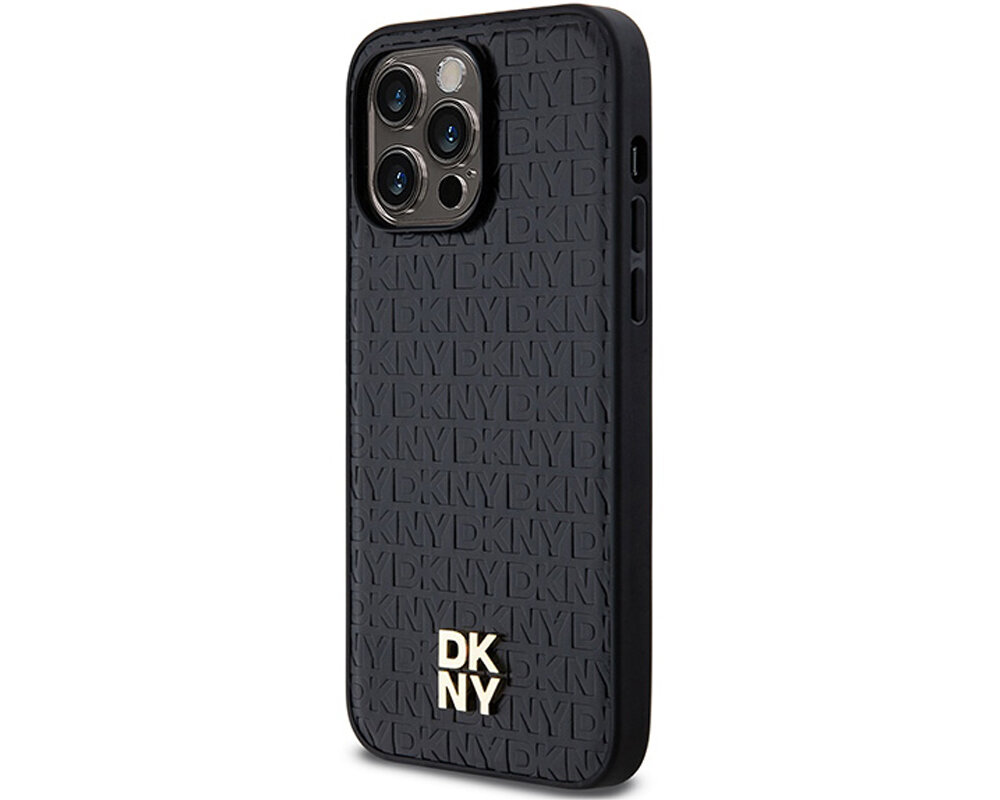 Etui DKNY Leather Monogram Pattern Metal Logo MagSafe opis
