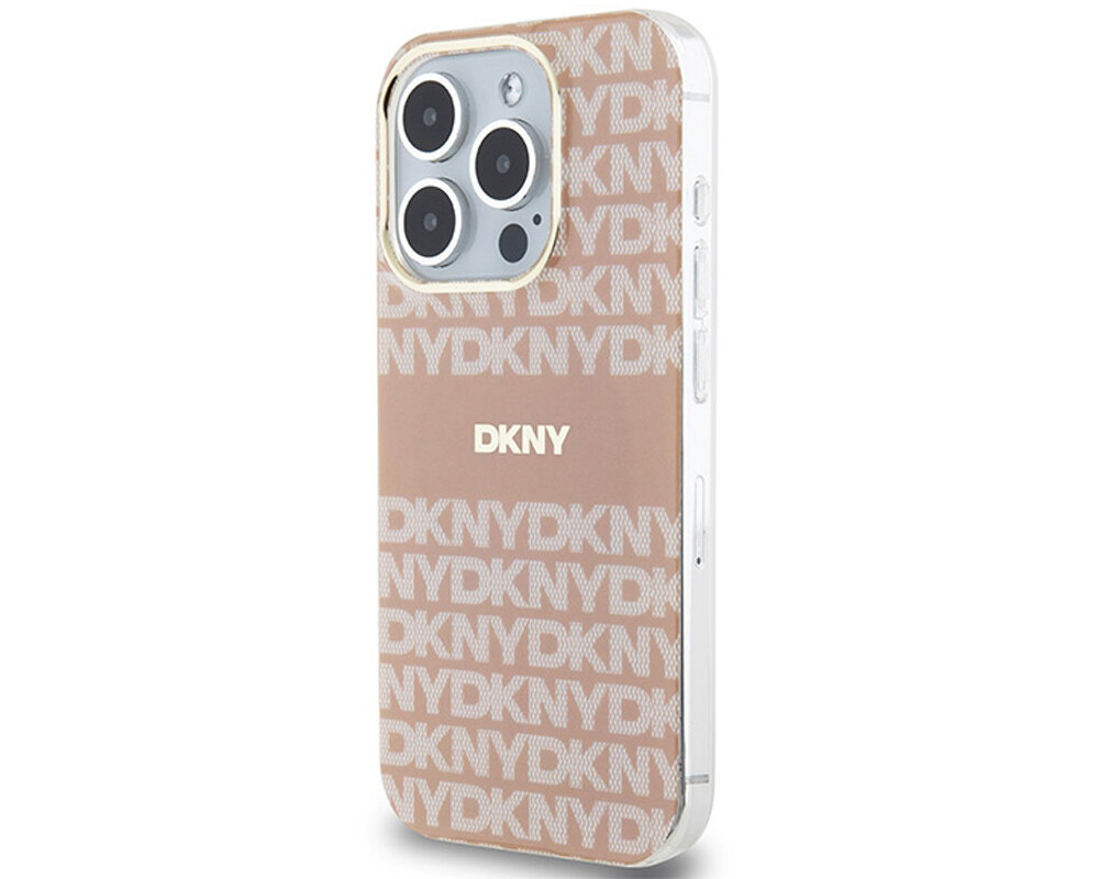Etui DKNY IML Mono & Stripe MagSafe do Apple iPhone unikalny wyrazisty ochrona etui inicjaly motyw dynamiczny