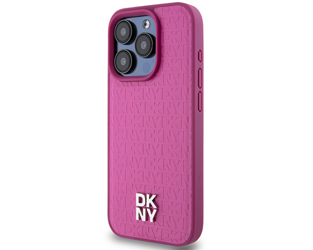 Etui DKNY Leather Monogram Pattern Metal Logo MagSafe opis 