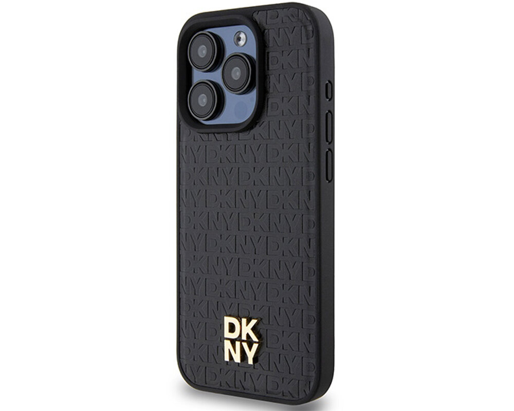 Etui DKNY Leather Monogram Pattern Metal Logo MagSafe opis 