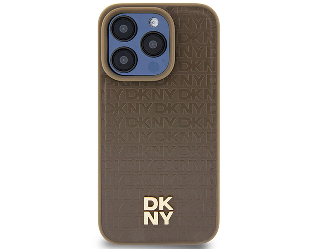 Etui DKNY Leather Monogram Pattern Metal Logo MagSafe idealnie przylega wyrozniajacy sie wygoda chroni skora ekologiczna