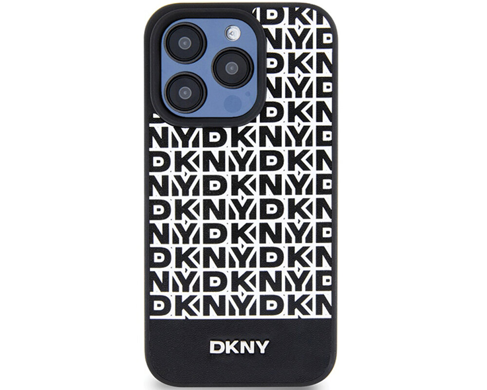 Etui DKNY Leather Printed Pattern Metal Logo MagSafe do Apple iPhone olsniewajacy idealnie przylega wyrozniajacy sie wygoda chroni