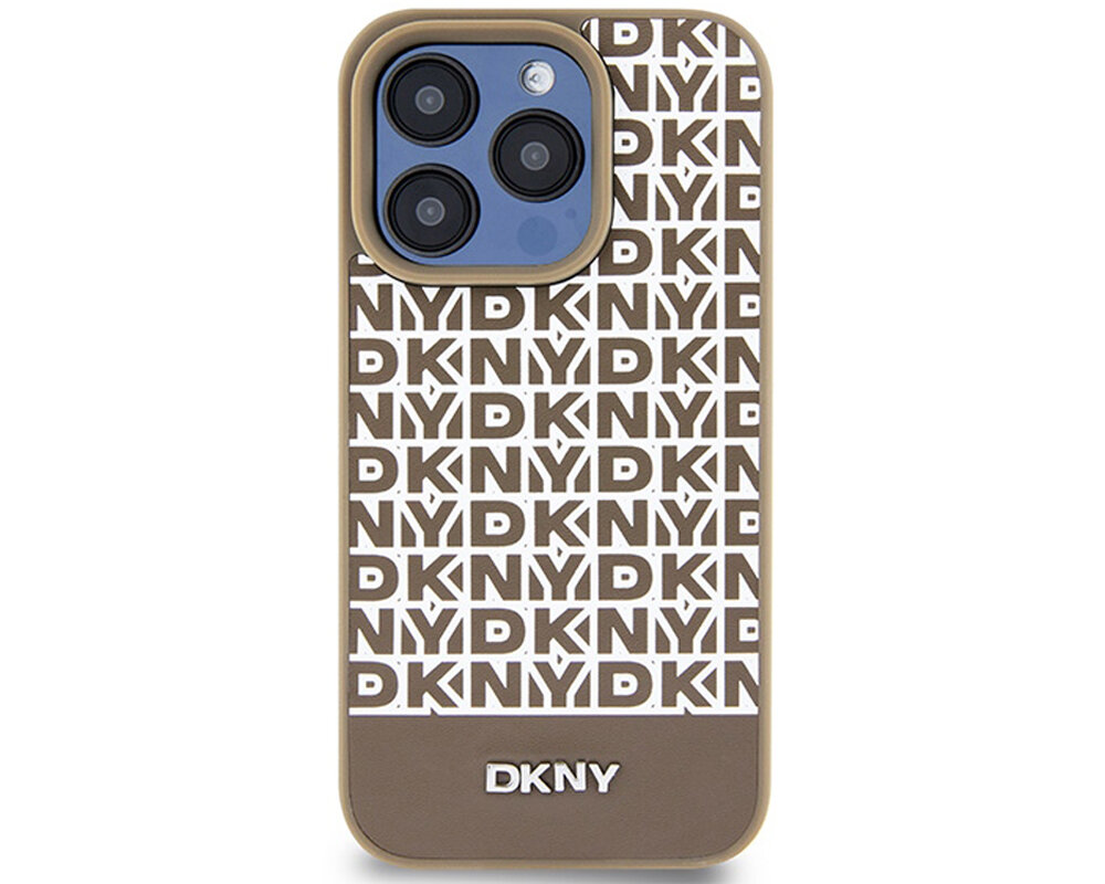 Etui DKNY Leather Printed Pattern Metal Logo MagSafe do Apple iPhone olsniewajacy idealnie przylega wyrozniajacy sie wygoda chroni