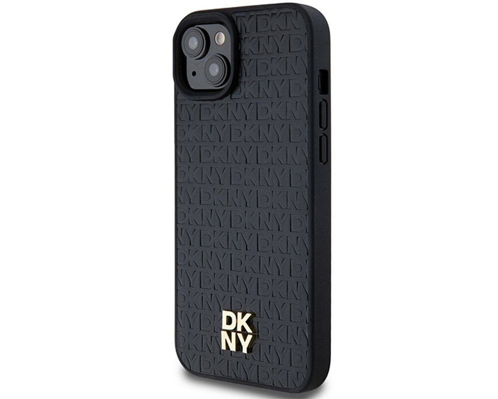 Etui DKNY Leather Monogram Pattern Metal Logo MagSafe opis 