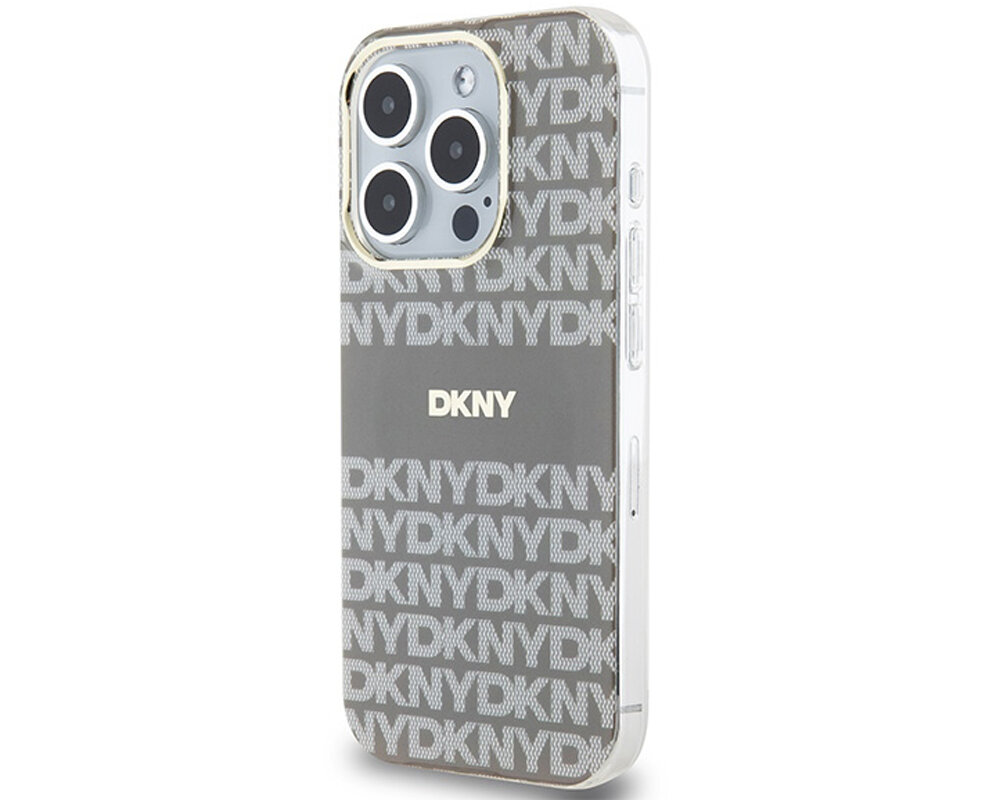 Etui DKNY IML Mono & Stripe MagSafe do Apple iPhone unikalny wyrazisty ochrona etui inicjaly motyw dynamiczny