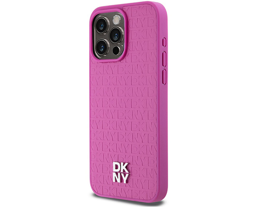 Etui DKNY Leather Monogram Pattern Metal Logo MagSafe opis 