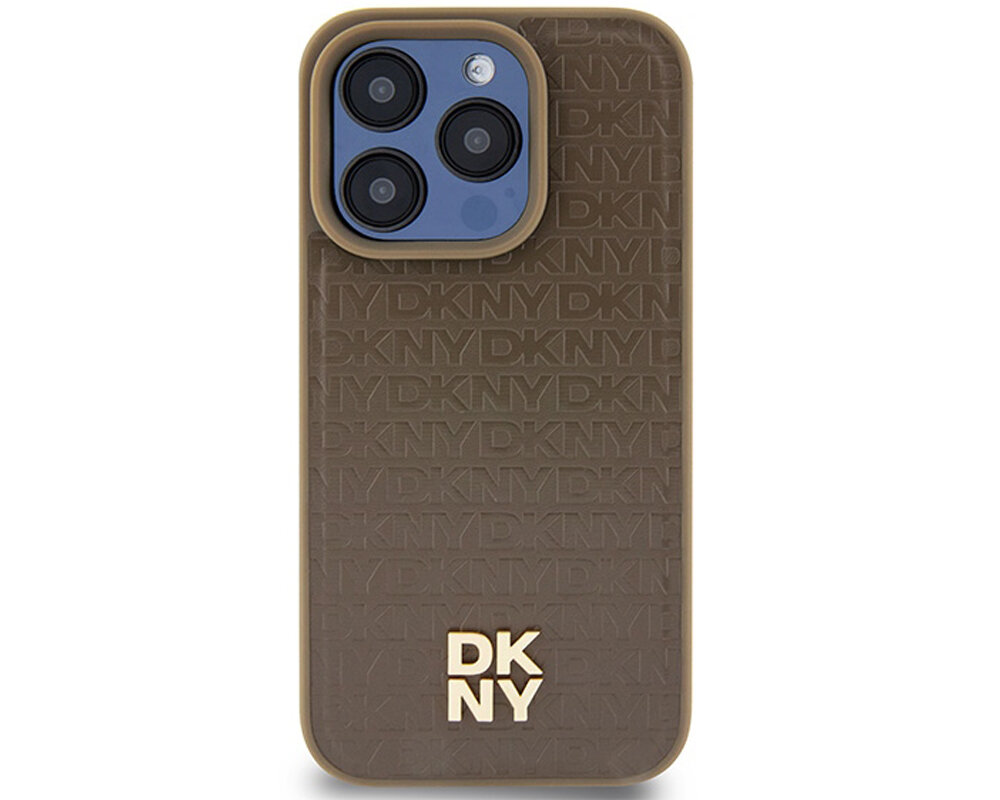 Etui DKNY Leather Monogram Pattern Metal Logo MagSafe idealnie przylega wyrozniajacy sie wygoda chroni skora ekologiczna