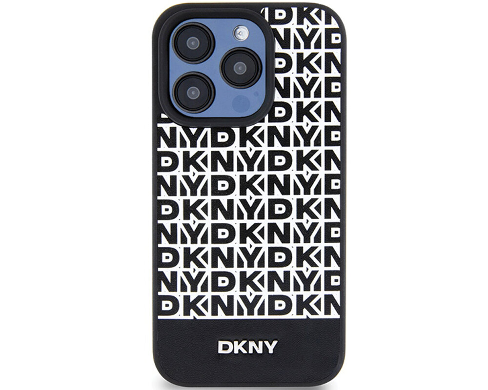 Etui DKNY Leather Printed Pattern Metal Logo MagSafe do Apple iPhone olsniewajacy idealnie przylega wyrozniajacy sie wygoda chroni