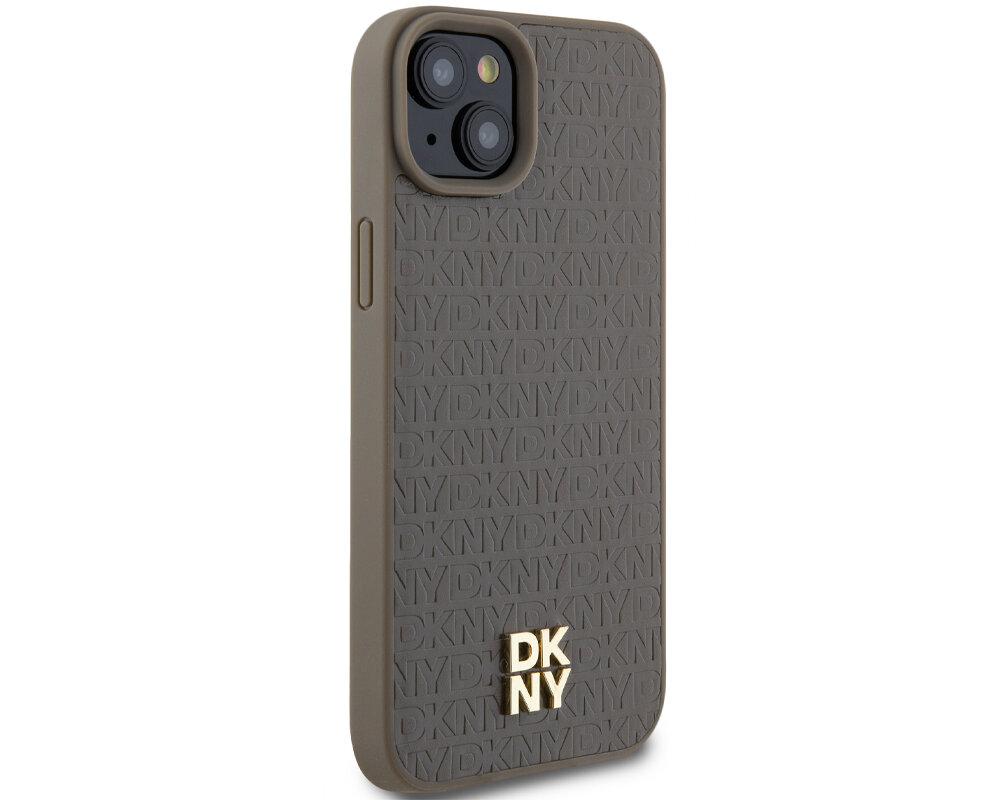 Etui DKNY Leather Pattern Metal Logo MagSafe trwale materialy tpu pc poliweglan niezawodny