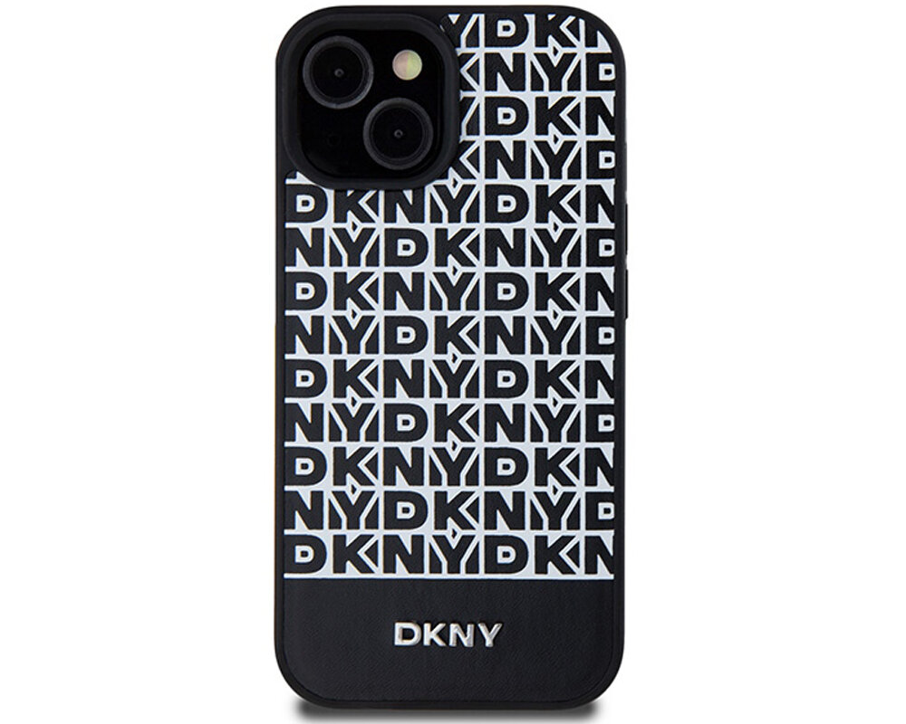 Etui DKNY Leather Printed Pattern Metal Logo MagSafe do Apple iPhone olsniewajacy idealnie przylega wyrozniajacy sie wygoda chroni