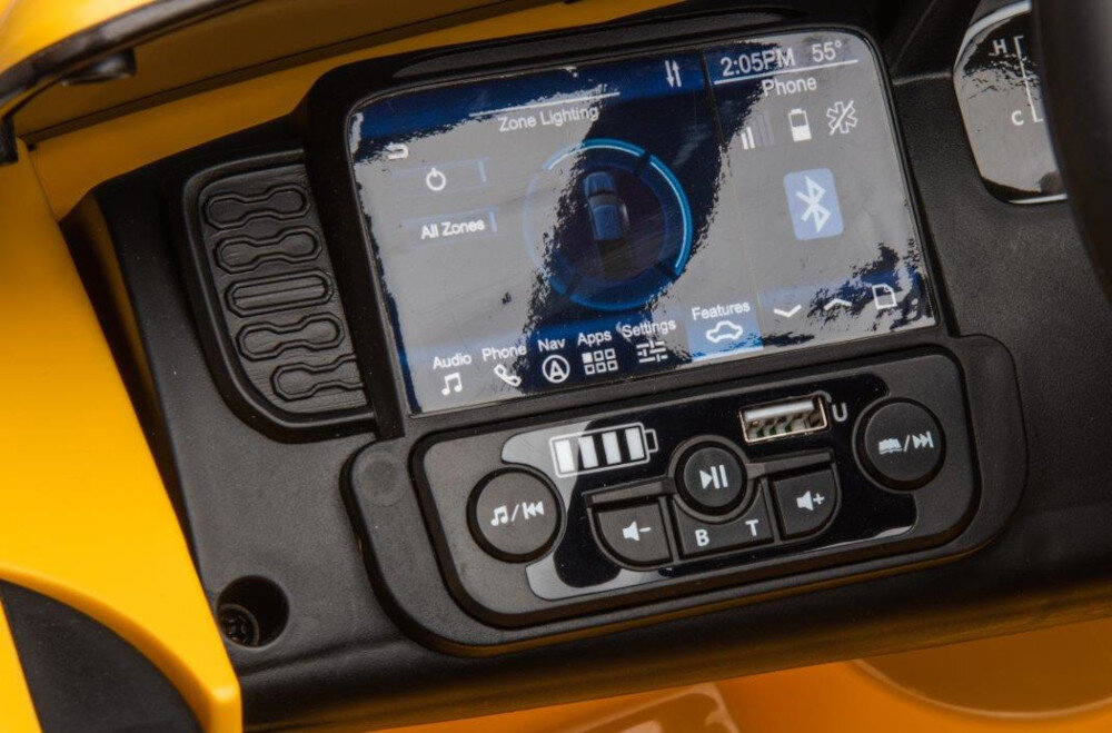 Samochód dla dziecka SUN BABY Ford Żółty odtwarzacz mp3 przyciski kontroli wybor muzyki