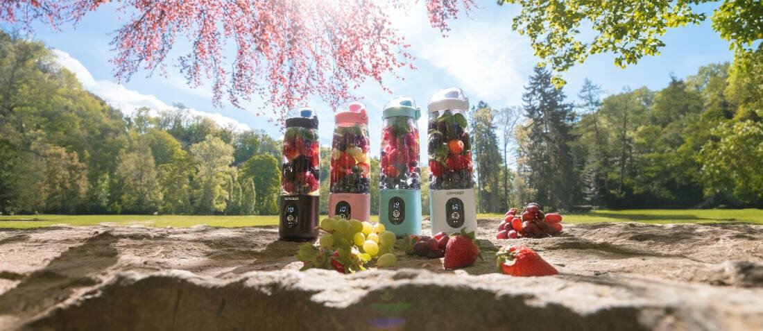 Blender personalny CONCEPT Smoothie FitMaker SM4001 Bezprzewodowy Czarny zdrowe koktajle akumulator Li-Ion swoboda użytkowanie wymiary waga konstrukcja