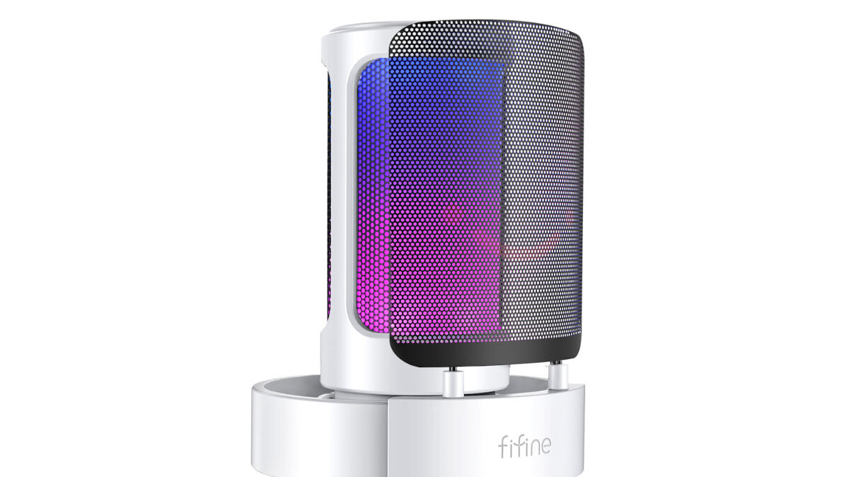 Mikrofon FIFINE A8 Biały przezroczysty pop-filtr