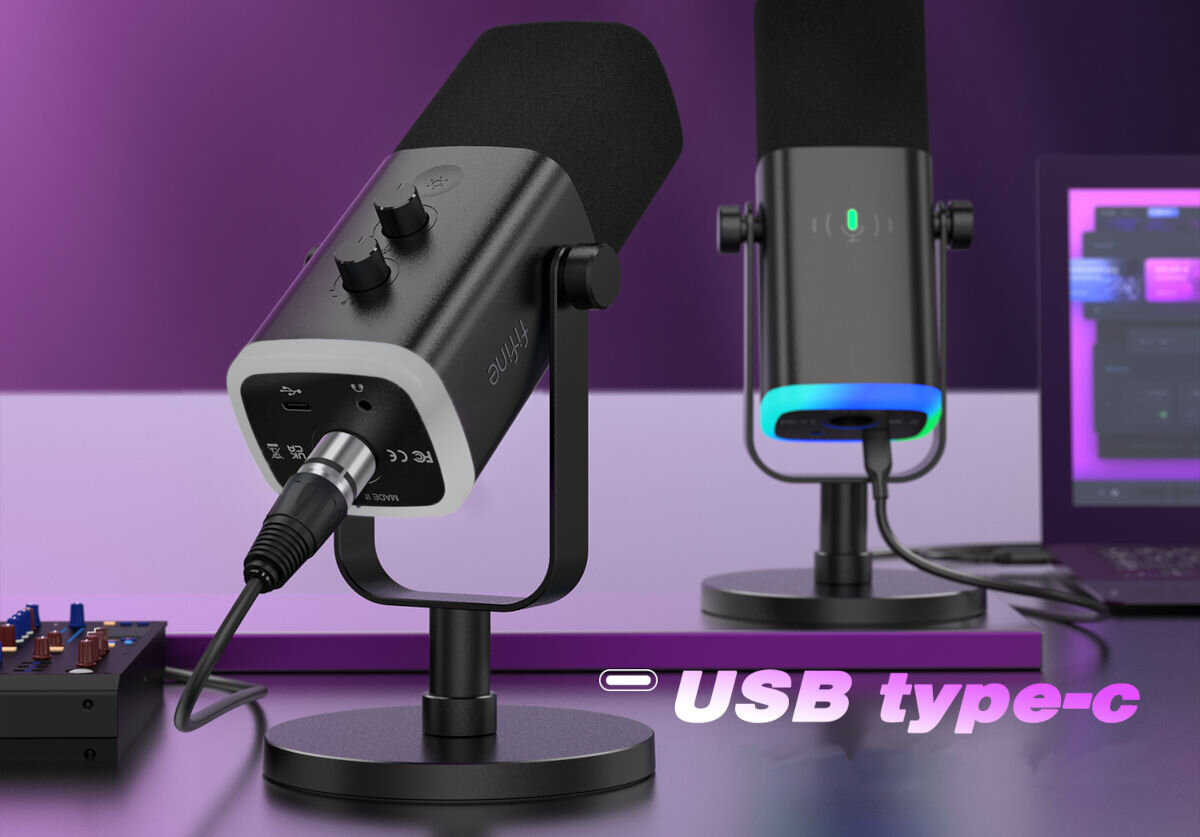 Mikrofon FIFINE AM8 Biały USB-A / USB-C złącze XLR