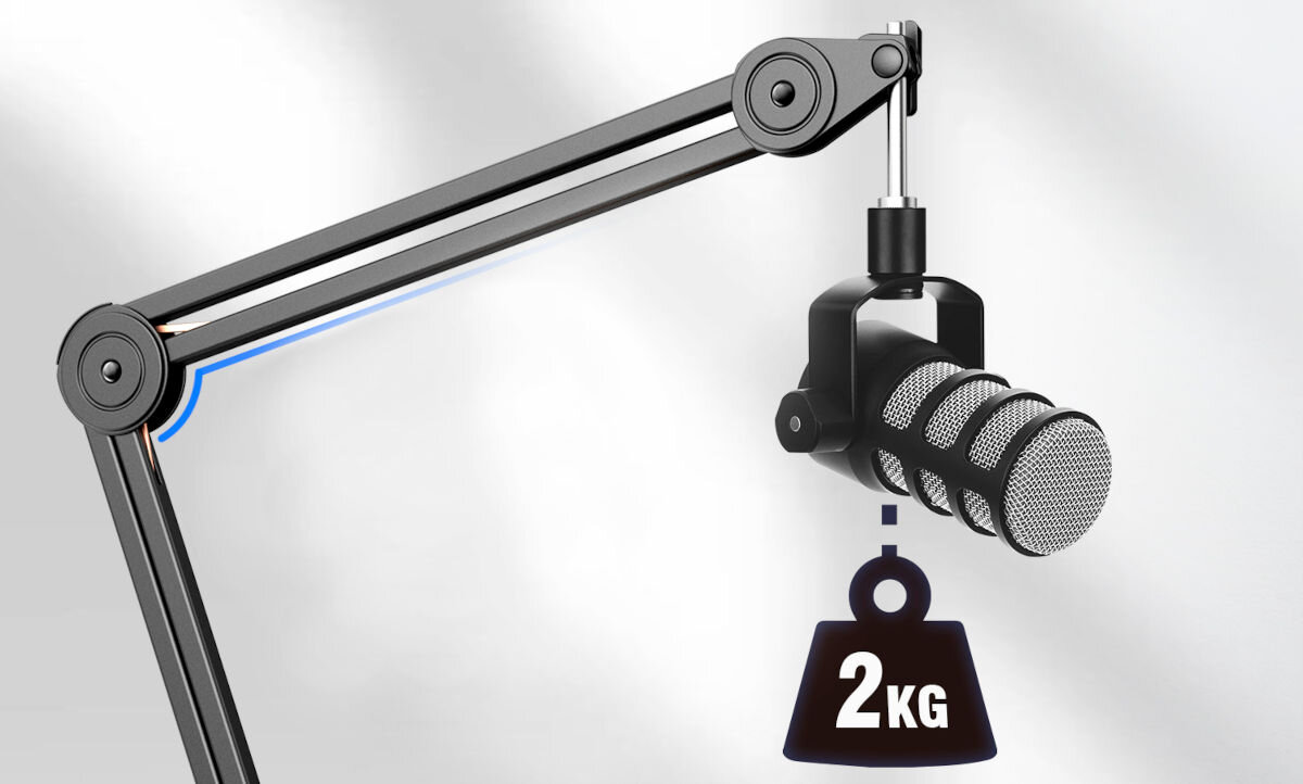 Statyw FIFINE BM63 Czarny wytrzymała stal długość ramienia 39,5 cm zakres wysokości 79 cm do 2kg łatwy montaż demontaż