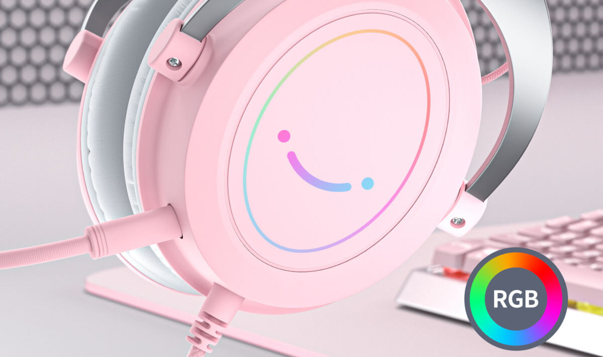 Słuchawki FIFINE AmpliGame H3 Różowy dynamiczne podświetlenie RGB