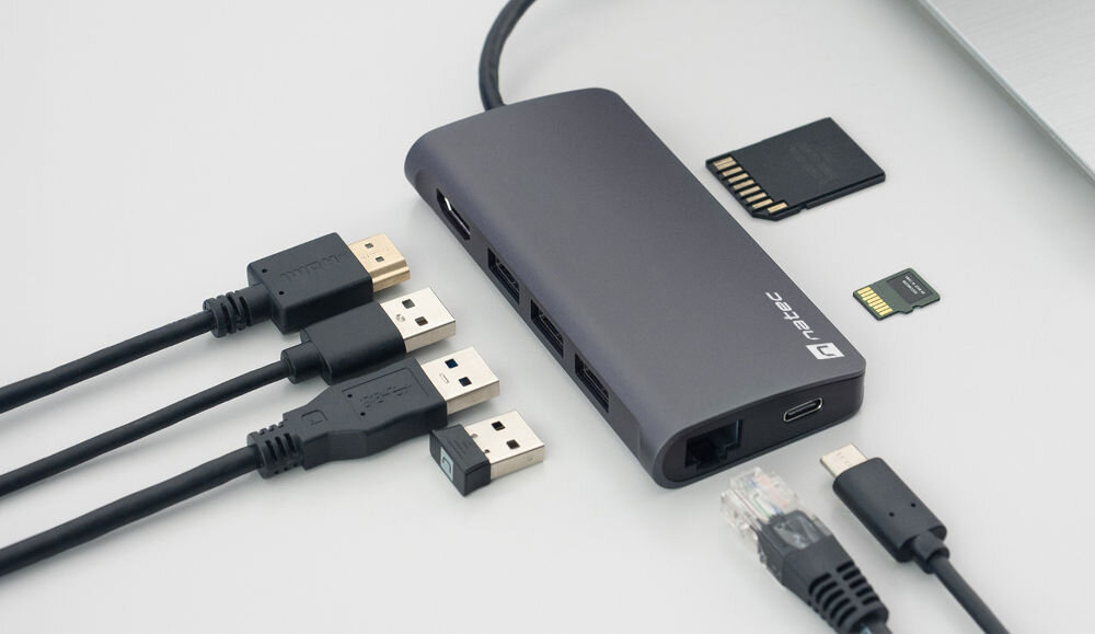 Adapter NATEC Multiport FOWLER 2 V2 USB-C połączenie funkcjonalności i komfortu 3x USB-A 3.0 transfer z prędkością do 5 Gb/s