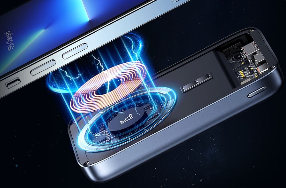 Powerbank indukcyjny USAMS PB64 DP Fast Charge 10000 mAh 20W CzarnyPowerbank indukcyjny USAMS PB64 DP Fast Charge 10000 mAh 20W Czarny - powerbank kable, wygoda, moc, magnesy