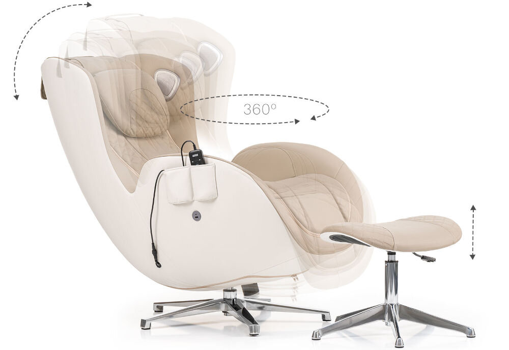 Fotel masujący iREST QL odpoczynek dopasowanie regulacja obrot odchylenie podnozek