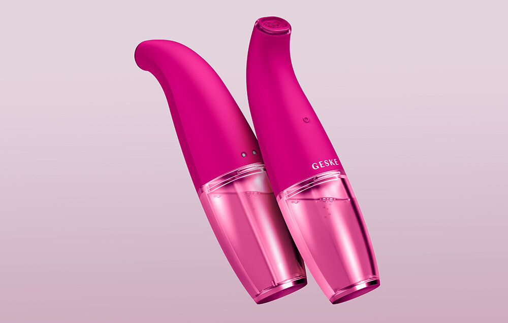 Odkurzacz do wągrów GESKE 8w1 z Aplikacją Magenta technologia Superior Blackhead skuteczne eliminowanie zaskórników przeciwdziałąnie powstawaniu nowych usuwanie zanieczyszczeń gładka wolna od niedoskonałości skóra 