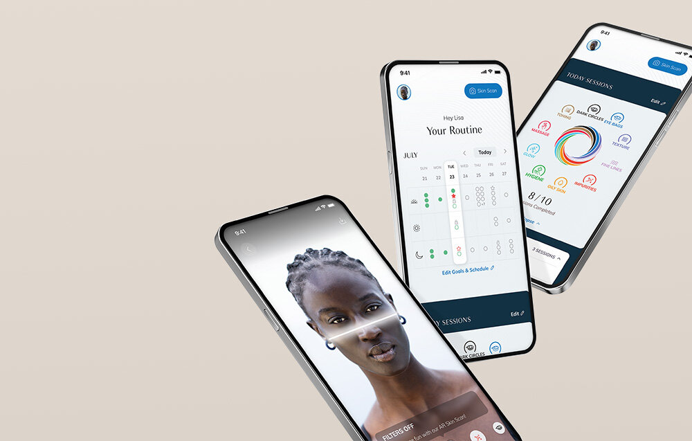 Magnetyczny peeling GESKE 5w1 Szary dedykowana aplikacja Android IOS sztuczna inteligencja spersonalizowany plan pielęgnacyjny dostępne sesje szkoleniowe optymalne rezultaty