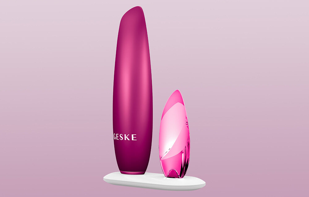 Magnetyczny peeling GESKE 5w1 Magenta technologia Touchless Purifying peeling i magnetic cell stimulation skóra wolna od zanieczyszczeń zminimalizowany problem występowania porów regularne zabiegi gładka promienna skóra