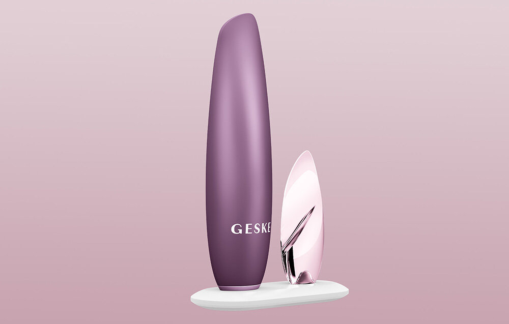 Magnetyczny peeling GESKE 5w1 Różowy technologia Touchless Purifying peeling i magnetic cell stimulation skóra wolna od zanieczyszczeń zminimalizowany problem występowania porów regularne zabiegi gładka promienna skóra