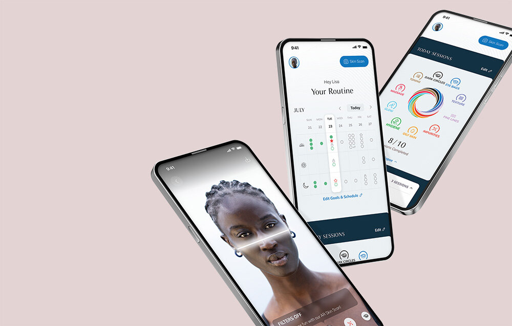 Masażer GESKE Cool & Warm 9w1 Biały aplikacja GESKE Android IOS inny wymiar pielęgnacji algorytm AI bardziej efektywna dopasowana pielęgnacja spersonalizowane rekomendacje dopasowanie odpowiednich produktów oraz zabiegów instruktaże wideo widoczne rezultaty 