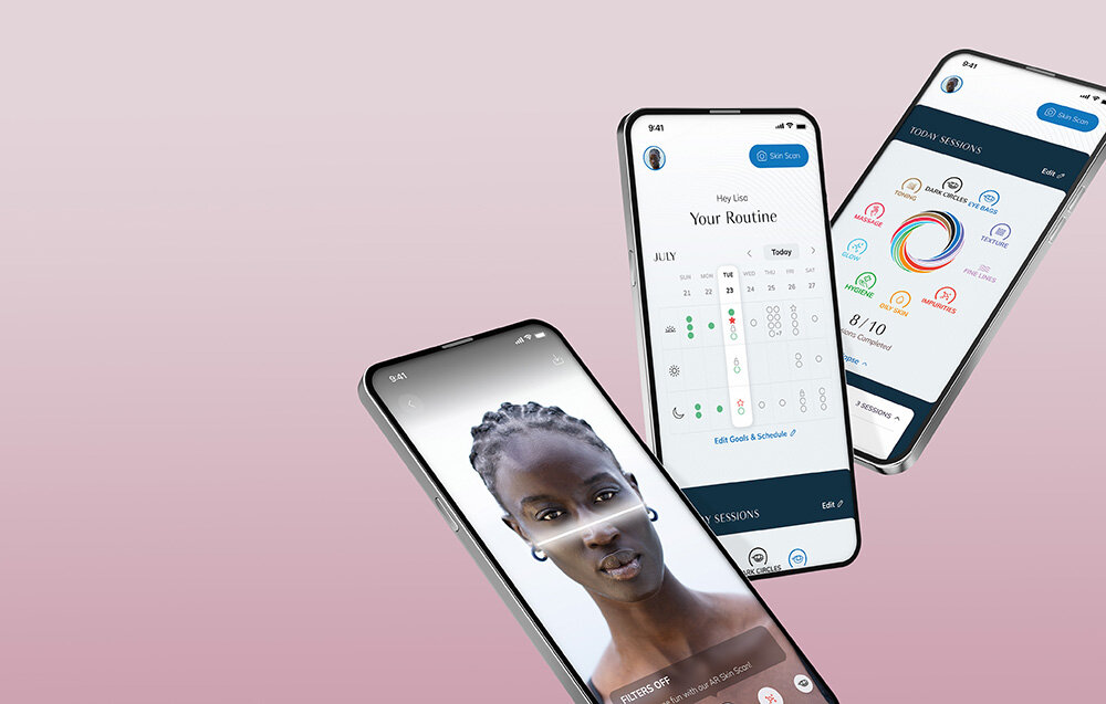 Masażer do twarzy GESKE 7w1 Różowy dostęp do kompleksowej pielęgnacji twarz szyja dekolt dłonie dedykowana aplikacja Android IOS sztuczna inteligencja analiza kondycji skóry spersonalizowane sesje wskazówki pielęgnacyjne pełen potencjał