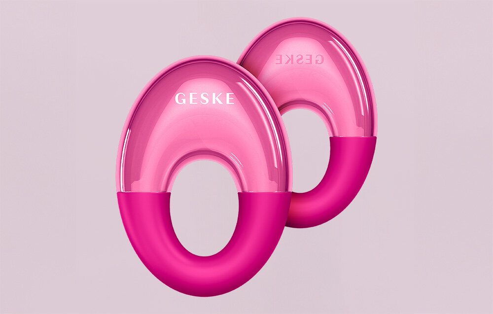 Masażer do oczu GESKE Cool & Warm 7w1 Magenta efekt zachwyt wspomaganie odnowa skóra High Efficiency Depuffing System obrzęki oznaki zmęczenia