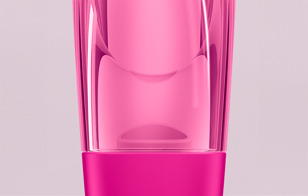 Masażer do oczu GESKE Cool & Warm 7w1 Magenta Z myślą o użytkownikach ergonomiczna konstrukcja wygoda Silikonowa osłona stabilny chwyt  komfort wygoda użytkowanie korzystanie