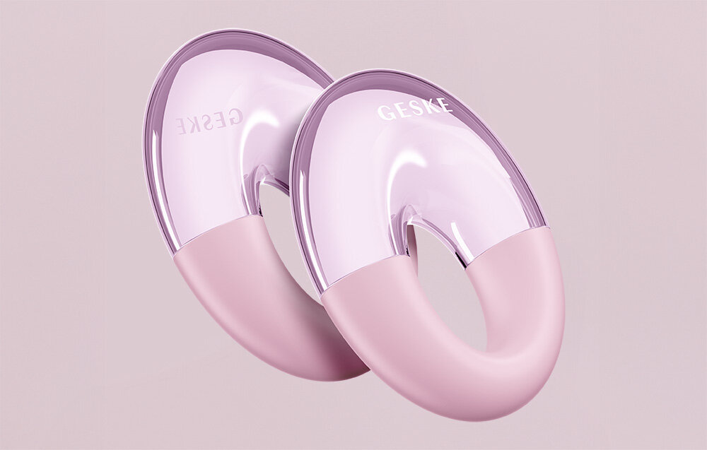 Masażer do oczu GESKE Cool & Warm 7w1 Różowy odprężenie zmęczenie oczy redukcja opuchlizna uczucie odprężenia świeżość system Cryo Deep Cooling Revitalizing