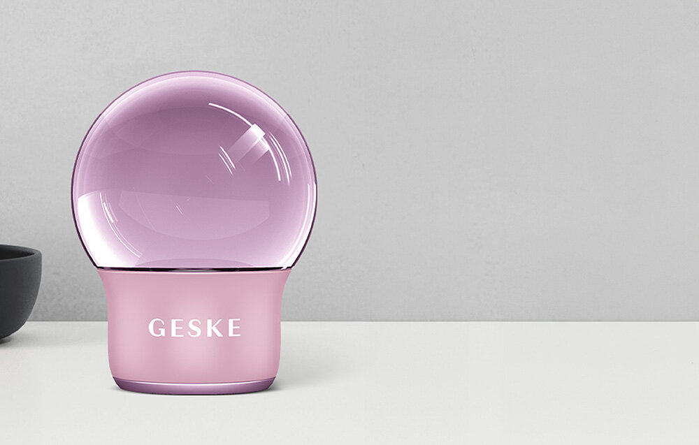 Masażer GESKE Cool & Warm 7w1 Różowy profesjonalny masaż twarzy ciała bezpieczny silikon stymulacja relaks delikatne obszary twarzy okolice oczu nosa zaokrąglony kształt dedykowana aplikacja porady pielęgancyjne pełne dopasowanie do potrzeb 