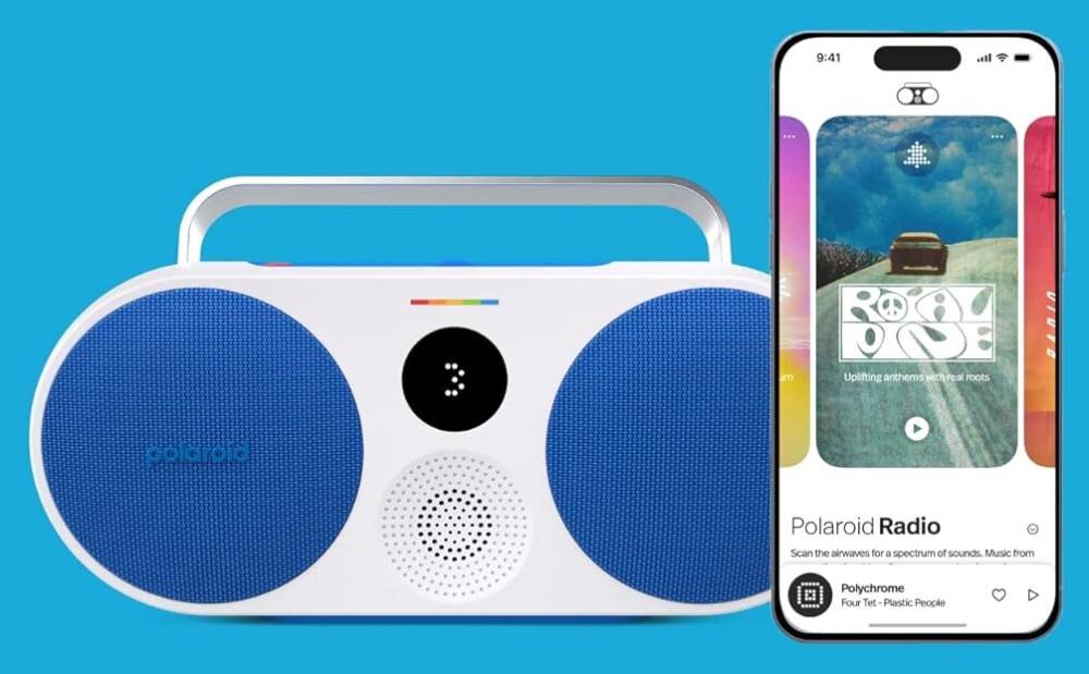 Głośnik bezprzewodowy POLAROID P3 Niebiesko-biały funkcje łączenie głośników aplikacja narzędzia