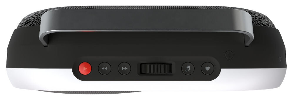 Głośnik bezprzewodowy POLAROID P4 Bluetooth NFC AUX USB-C kompatybilność z wieloma urządzeniami, głośnik od góry na białym tle