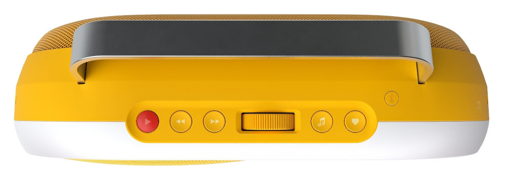 Głośnik bezprzewodowy POLAROID P4 Bluetooth NFC AUX USB-C kompatybilność z wieloma urządzeniami, głośnik od góry na białym tle