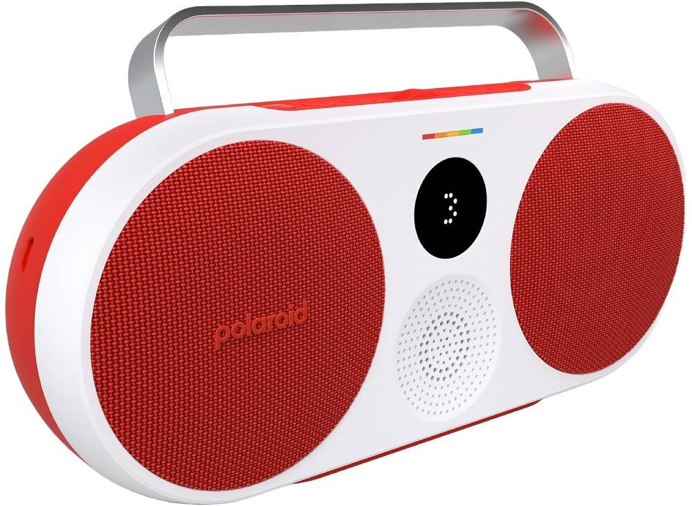 Głośnik bezprzewodowy POLAROID P3 Czerwono-biały wygląd styl uchwyt wyświetlacz przyciski