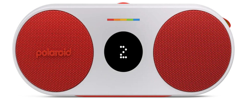Głośnik bezprzewodowy POLAROID P2 Bluetooth 5.0 AUX USB-C łączność, głośnik od frontu na białym tle