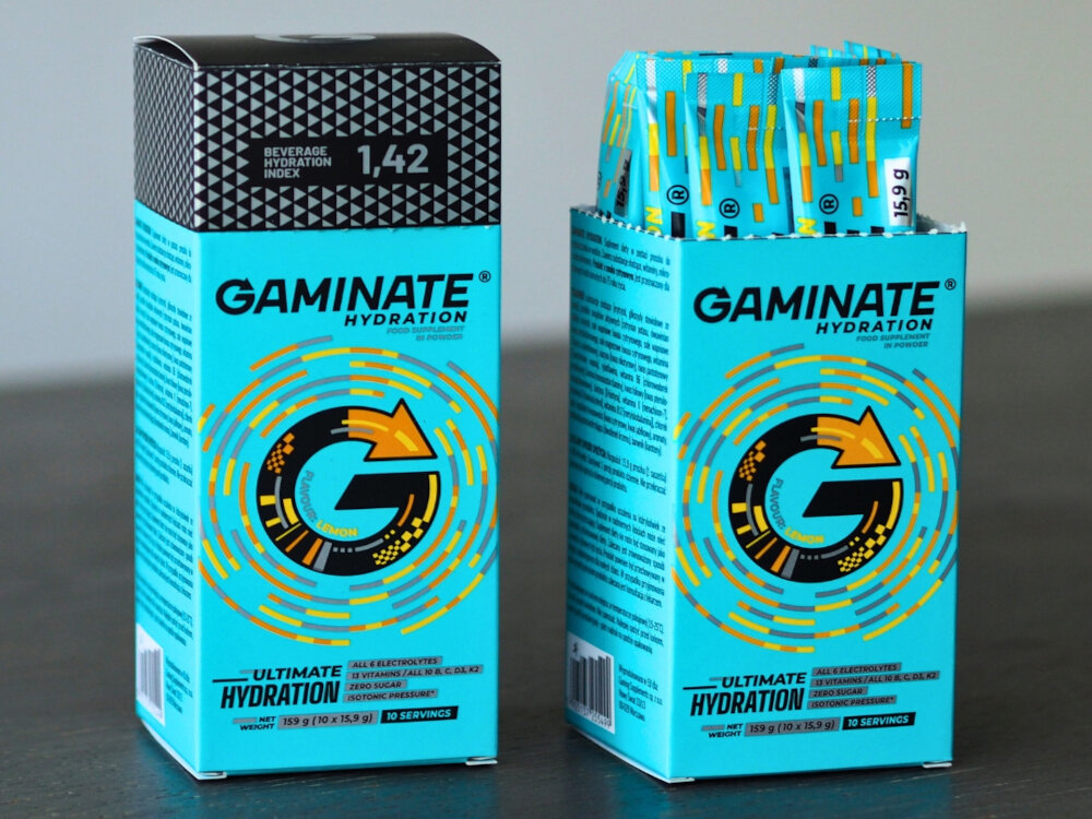 Izotonik GAMINATE Hydration Box Box Cytrynowy 10 x 15.9 g odpowiednie nawodnienie skladniki odzywcze