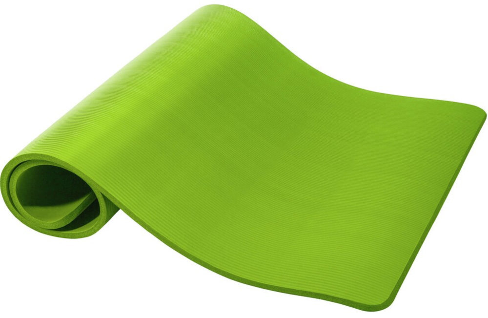 Mata do jogi GORILLA SPORTS Deluxe jogi, pilatesu i ćwiczeń fitness grubości 1,5 cm solidnej elastycznej pianki - mata na białym tle