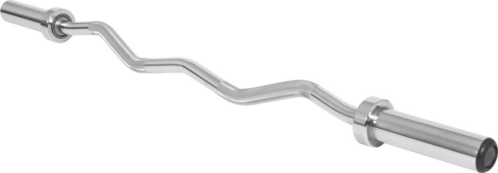 Gryf łamany olimpijski 120 cm – stal chromowana, ryflowanie, zaciski w zestawie